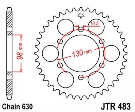 Звезда задняя JT JTR483.35 для мотоциклов