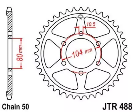 Звезда задняя JT JTR488.40 для мотоциклов