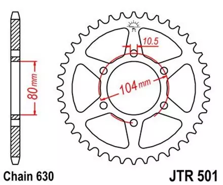 Звезда задняя JT JTR501.35 для мотоциклов