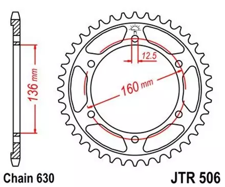 Звезда задняя JT JTR506.41 для мотоциклов