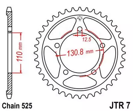 Звезда задняя JT JTR7.44 для мотоциклов