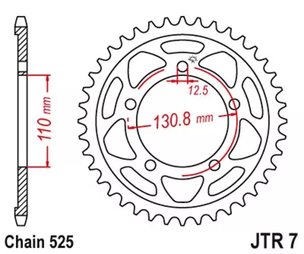 Звезда задняя JT JTR7.45ZBK для мотоциклов