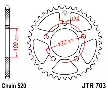 Звезда задняя JT JTR703.47 для мотоциклов