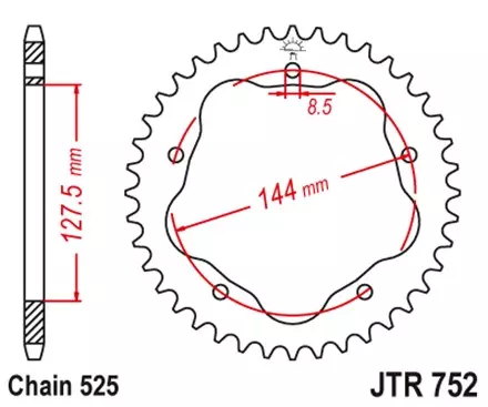 Звезда передняя JT JTR752.41 для мотоциклов