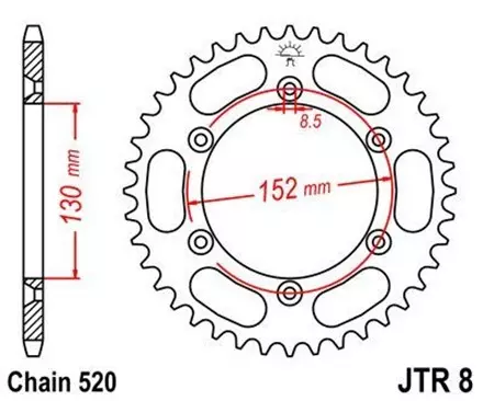 Звезда задняя JT JTR8.48 для мотоциклов