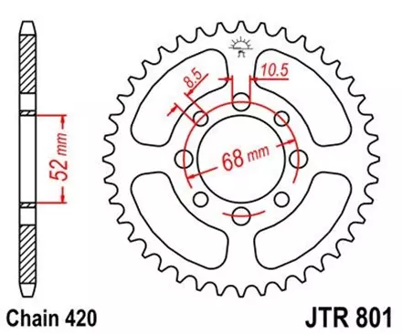 Звезда задняя JT JTR801.46 для мотоциклов