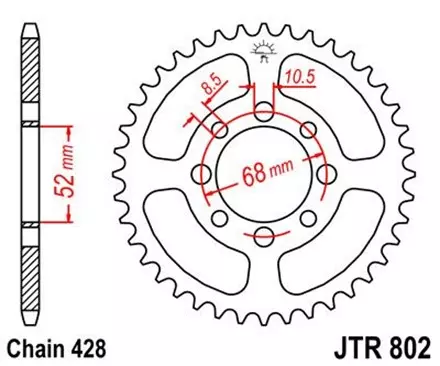 Звезда задняя JT JTR802.50 для мотоциклов
