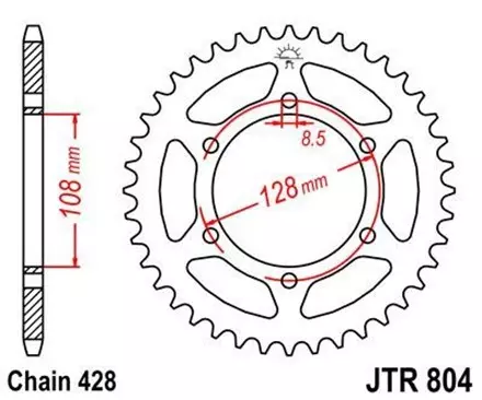 Звезда задняя JT JTR804.42 для мотоциклов