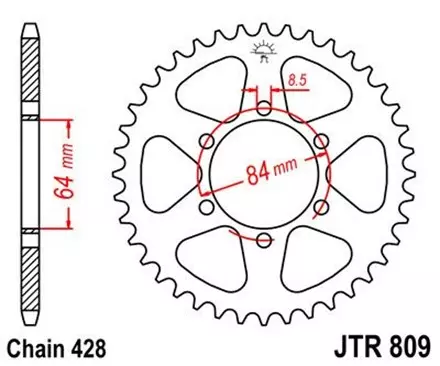 Звезда задняя JT JTR809.47 для мотоциклов