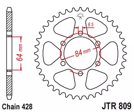 Звезда задняя JT JTR809.55 для мотоциклов