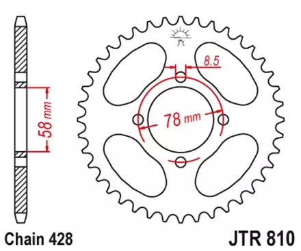 Звезда задняя JT JTR810.42 для мотоциклов