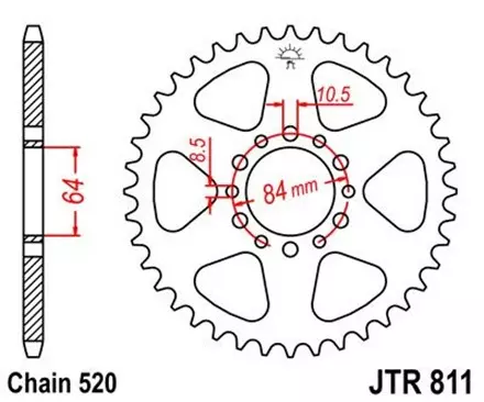Звезда задняя JT JTR811.45 для мотоциклов