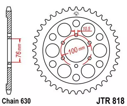 Звезда задняя JT JTR818.42 для мотоциклов