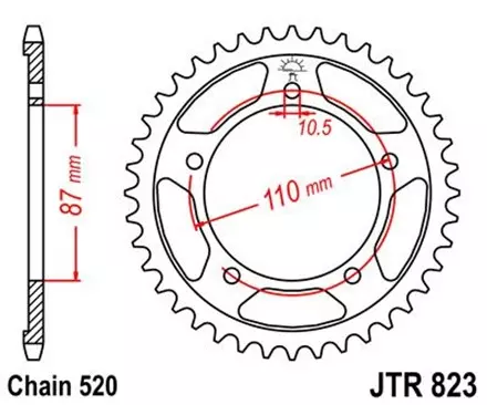 Звезда задняя JT JTR823.46 для мотоциклов