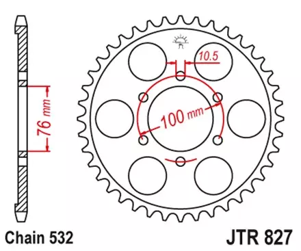 Звезда задняя JT JTR827.42 для мотоциклов