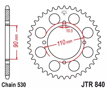 Звезда задняя JT JTR840.38 для мотоциклов