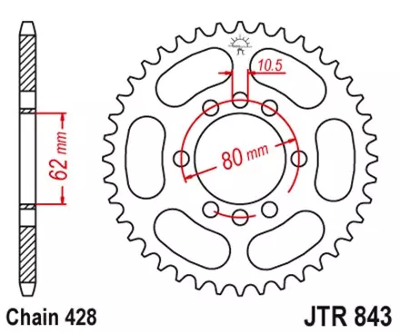 Звезда задняя JT JTR843.54 для мотоциклов