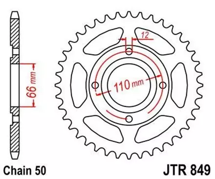 Звезда задняя JT JTR849.38 для мотоциклов