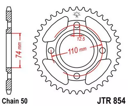 Звезда задняя JT JTR854.37 для мотоциклов