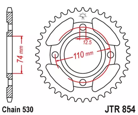 Звезда задняя JT JTR854.43 для мотоциклов