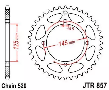 Звезда задняя JT JTR857.46 для мотоциклов