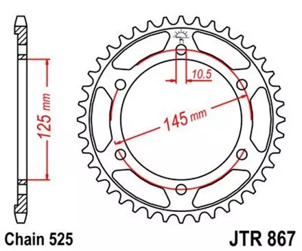 Звезда задняя JT JTR867.44 для мотоциклов