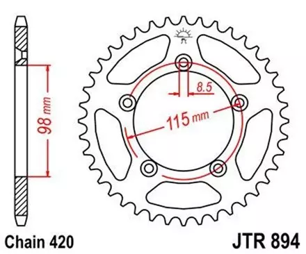 Звезда задняя JT JTR894.48 для мотоциклов