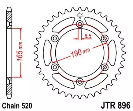 Звезда задняя JT JTR896.45 для мотоциклов