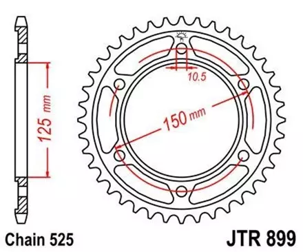 Звезда задняя JT JTR899.42 для мотоциклов