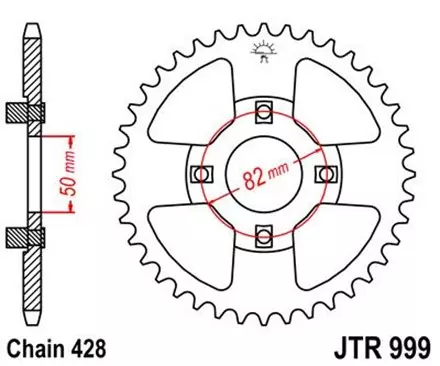 Звезда задняя JT JTR999.45 для мотоциклов