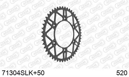 71304SLK+50 звезда задняя (ведомая) стальная, самоочищающаяся, облегченная, 520, AFAM (JTR897.50)