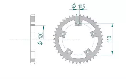Звезда задняя AFAM 86500-43 для мотоциклов