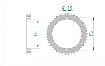 Звезда задняя AFAM 86601-42 для мотоциклов