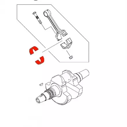 Вкладыш шатуна YELLOW для квадроцикла Kawasaki KVF BRUTE FORCE, TERYX 750 92139-0765